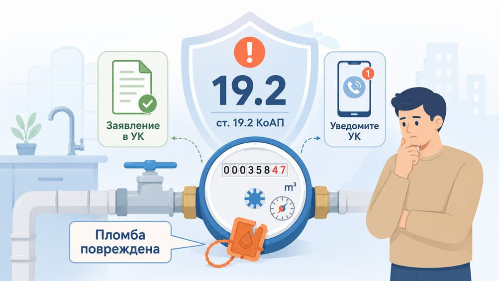 Штраф за срыв пломбы на счетчике воды: размер, перерасчет и что делать при повреждении